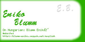 eniko blumm business card